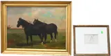 Nicholas Winfield Scott Leighton, Two Work Horses, Oil on canvas