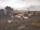 Carleton Wiggins, Flock of Sheep, Oil on canvas