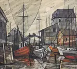 Pati Bannister, Fishing Boats, Oil on board