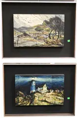 Pati Bannister, Pond with Sailboats, Cape Cod, Oil on board