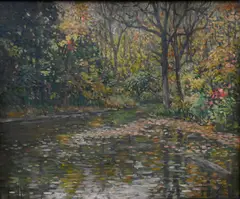 Clarence W. Snyder, Autumn River Landscape, Oil on canvas