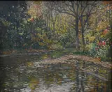 Clarence W. Snyder, Autumn River Landscape, Oil on canvas