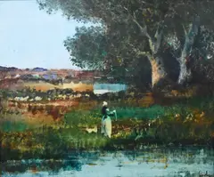 Donald Roy Purdy, Summer Landscape, Oil on board