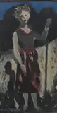 Roland Oudot, Woman with a Staff, Oil on board