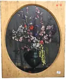 William Thomas Wood, â€œSpring Blossomâ€, Bouquet of Flowers in Urn, Oil on board