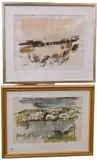 Alfred Birdsey, Coastal Village with Docked Boats