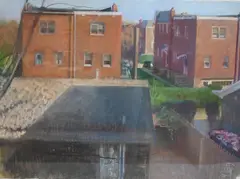 Suburban Backyard by Scott Noel, Pastel on paper, offered Jul 2025