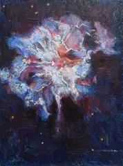 White Nebula by Margaret Cherebin, Oil on wood panel, offered Jul 2025