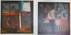 Abstract Diptych by Manuel GarcÃ­a Fonteboa, Aquatint etching, offered Jul 2025