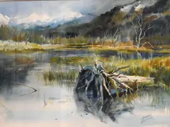 Carlton Plummer, Alaska Inlet, Watercolor on paper