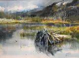 Carlton Plummer, Alaska Inlet, Watercolor on paper