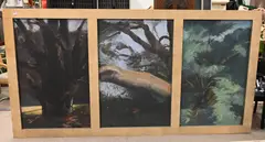 Untitled Triptych (Tree Landscapes) by Benjamin Tritt, 2003, Oil on canvas laid on panel, in artist's original, offered Jul 2025