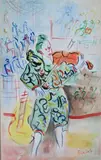 Jean Dufy, Circus Clown Playing the Violin, Watercolor and gouache on paper Marked lower right Jean Dufy