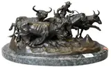 Stampede by Frederic Remington, Bronze on green marble base, offered Jun 2025