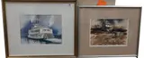 John A Neff, River Boat, Watercolor on paper