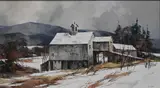 John Cuthbert Hare, Winter Farm Thetford, Vermont, Oil on canvas