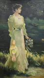 Quiet Reflection by Charles Courtney Curran, Oil on canvas, offered Jun 2025
