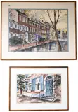 William Welch, Town House Houses, Front Door, 1981, Watercolor