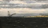 Samuel Harkness McCrea, Coastal View with Lighthouse, 1887, Oil on canvas