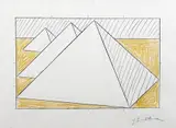 Roy Lichtenstein, The Great Pyramids, Pencil and colored pencil on paper Pencil