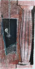 Michael Hurson, Composition, 1981, Mixed media pencil, pasel, ink, conte crayon
