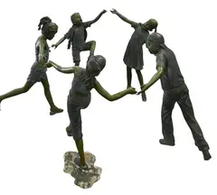 Jim Davidson, Life Size, Bronze Children to include Boy with backwards hat, boy with lifted leg, girl wit