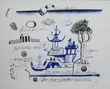Saul Steinberg, Blue Pagoda 2