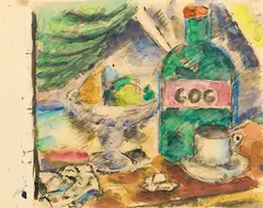 Ardengo Soffici, Natura morta, 1954, watercolour on paper