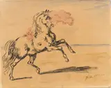 Giorgio de Chirico, Cavallo, pencil and watercolour on card