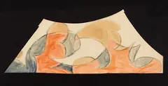 Giacomo Balla, Paesaggio - Studio per ricamo, 1918, pencil and watercolour on card