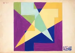 Giacomo Balla, Motivo prismatico, 1925, tempera grassa on paper applicata on canvas