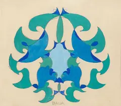 Giacomo Balla, Motivo compenetrato con linea di velocità, 1925, tempera on paper