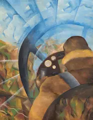 Alfredo Ambrosi, Apparecchio in volo, 1932, oil on canvas