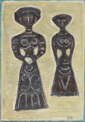Massimo Campigli, Idoli, 1966, oil on canvas