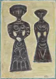 Massimo Campigli, Idoli, 1966, oil on canvas