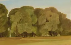 Antonio Donghi, Alberi (Palatino), 1928, oil on canvas
