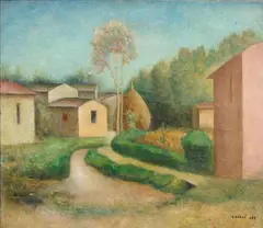 Carlo Carrà, Autunno in Toscana (Il pagliaio), 1927, oil on canvas