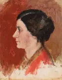 Ardengo Soffici, Ritratto della moglie Maria, oil on paper applicata on canvas