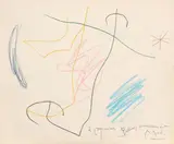 Joan Miró, Composizione, 1963, pastelli a oil on paper