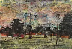 Renzo Vespignani, Periferia, 1963, oil on canvas