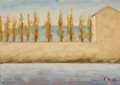 Ottone Rosai, Autunno sereno, 1955, oil on faesite