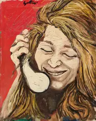 Renato Guttuso, Donna al telefono, 1970, oil on canvas