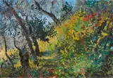 Michele Cascella, Sentiero a Portofino, oil on canvas