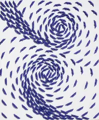 Vortice blu by Riccardo Gusmaroli, 2024, barche di paper on canvas, offered May 2026