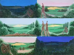 Cesare Peverelli, Le ore e le stagioni - estate, 1983, oil on canvas