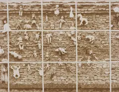 Aldo Tagliaferro, Progetto per analisi del feticismo da una immagine trovata, 1977, stampa fotografica on canvas emulsionata