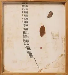 Ugo Carrega, Rubine und Saphire, nicht wahr?, 1971, collage and mixed media on canvas applicata on panel