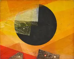 Roberto Crippa, Landscape, 1970, collage and sughero on panel