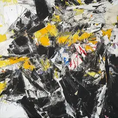 Sandro Martini, Trascrizione Saguim, 2001, mixed media and collage on paper applicata on canvas