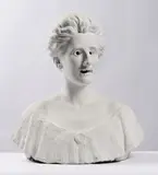 Paolo Canevari, Busto, 1996, intervento on scultura in gesso degli inizi del '900